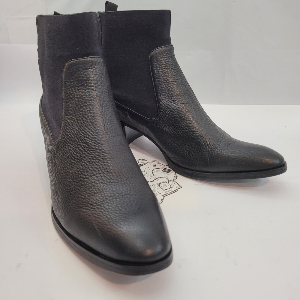 Lola Cruz Ankle Boots Womens 38 Black Pebbled Leather Block Heel 041T40BK